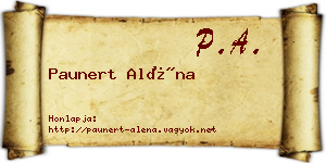 Paunert Aléna névjegykártya